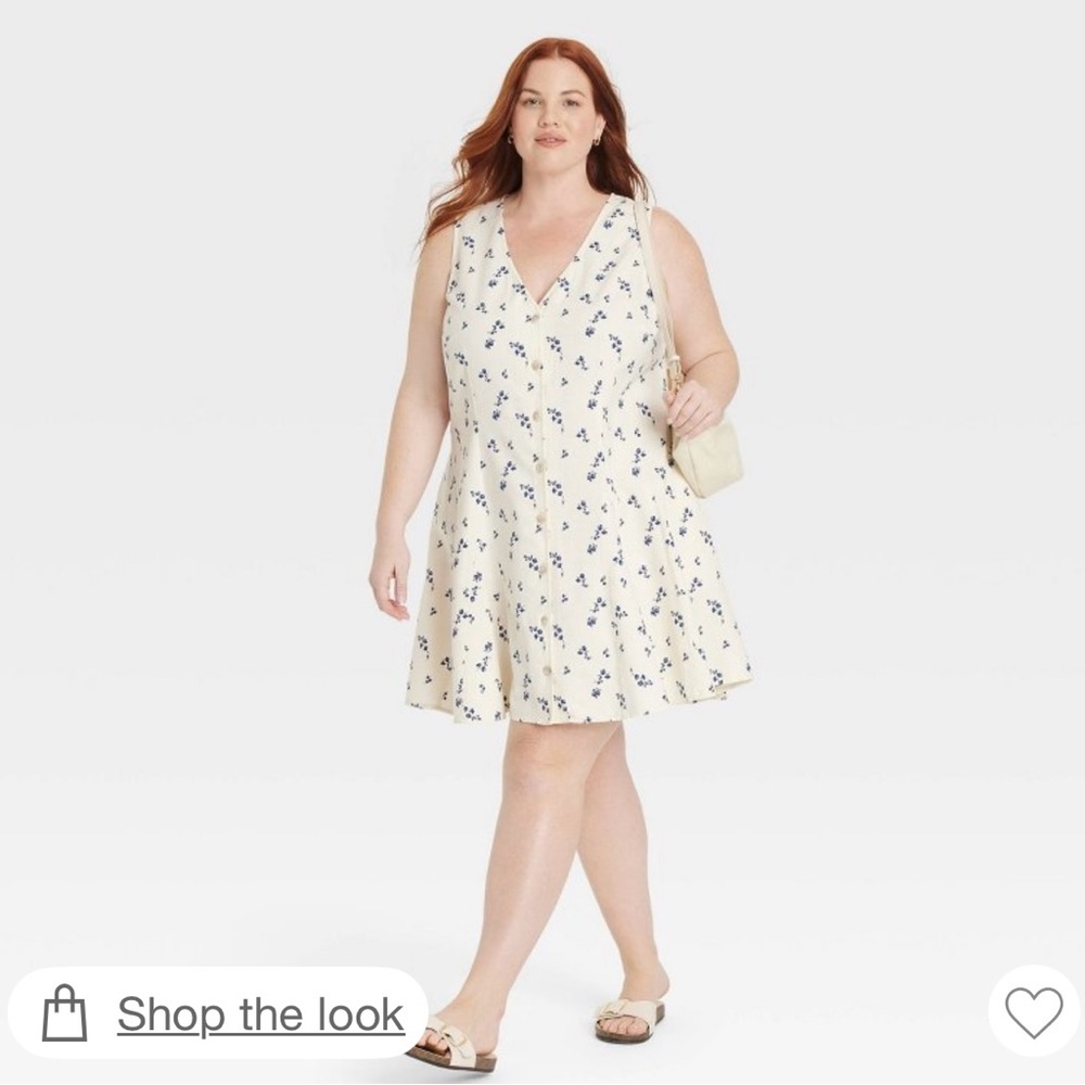 Floral Cream Sleeveless Dress